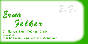 erno felker business card